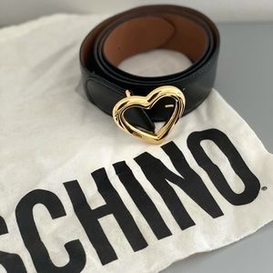 Moschino Black Leather Belt